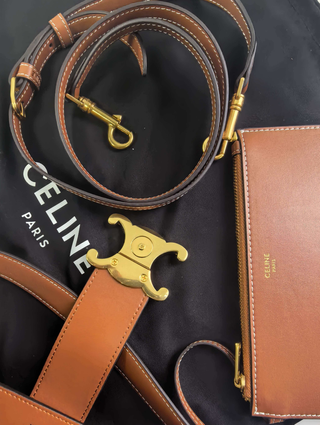 Bolso Cubo Celine Marrón Piel