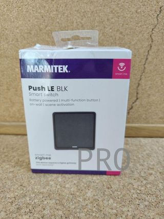 Interruttore intelligente Zigbee - Marmitek Push LE BLK - Compatibile con Home Assistant - MQTT - Pulsante Zigbee 3.0 - Interruttore WiFi da parete intelligente - Interruttori per accendere le luci Tuya - Nero