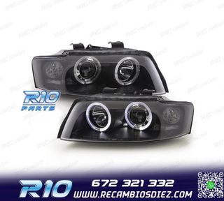 FAROS AUDI A4 B6 00-04 OJOS ANGEL FONDO NEGRO