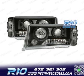 FAROS MERCEDES 190 W201 82-93 LUPA FONDO NEGRO