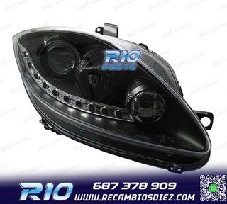 FAROS PARA SEAT LEON ALTEA TOLEDO 04-09 LUZ DIURNA LED FONDO