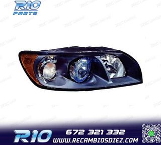 FARO DCH VOLVO S40 V50 04-07 FONDO NEGRO H7 + HB3