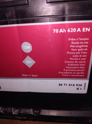 Batería coche 70 Ah 620 A EN