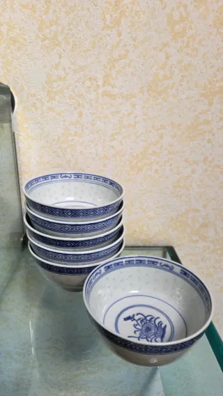 Set 6 Ciotoline Porcellana Blu e Bianche