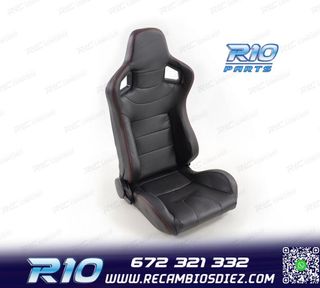ASIENTO DEPORTIVO CARBONO SEMI BAQUET LOOK RS NEGRO