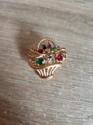 Broche Cesta Flores Multicolor