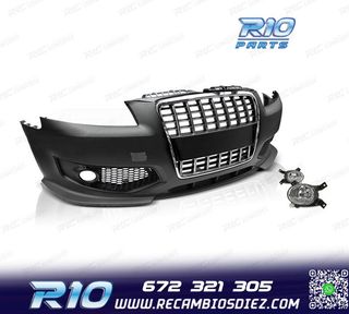 PARAGOLPES DELANTERO AUDI A3 8P 04-08 LOOK S3 + NIEBLAS