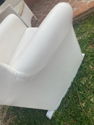 Sillón blanco de tela