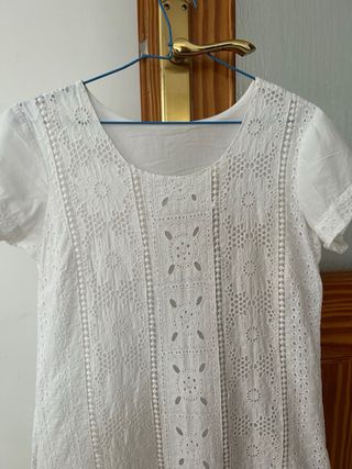 Vestido blanco de encaje 100% algodón