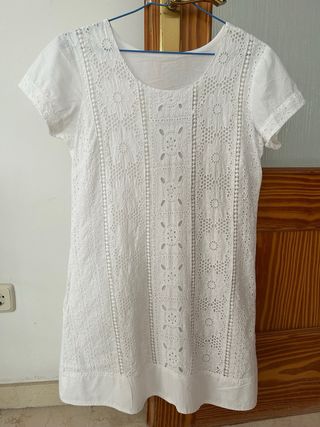 Vestido blanco de encaje 100% algodón