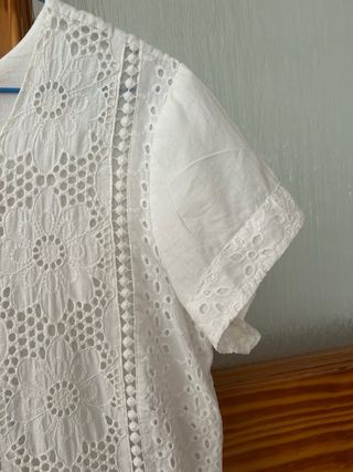 Vestido blanco de encaje 100% algodón