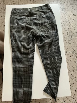 Pantaloni a quadri Motivi grigio e bianco