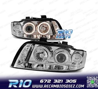 FAROS OJOS ANGEL AUDI A4 00-04 OJOS ANGEL CROMADOS