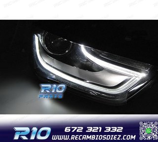 FAROS AUDI A4 B8 12-15 DRL NEGROS