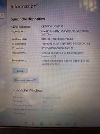 Acer i7 8GB RAM 1TB HDD Notebook