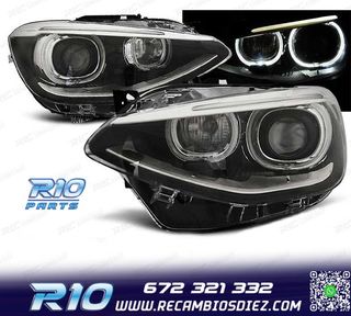 FAROS BMW F20 21 OJOS ANGEL LED FONDO NEGRO