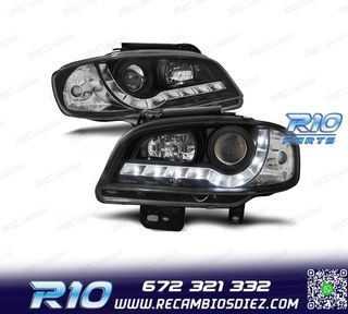 FAROS PARA SEAT IBIZA CORDOBA 6K2 99-02 LUZ DIURNA FONDO NEG