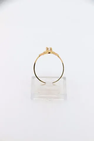 Anillo Mini Lanzadera Oro con Circonitas Talla 14