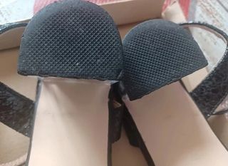 Sandali neri Cassis Cote D'Azur con tacco traspare