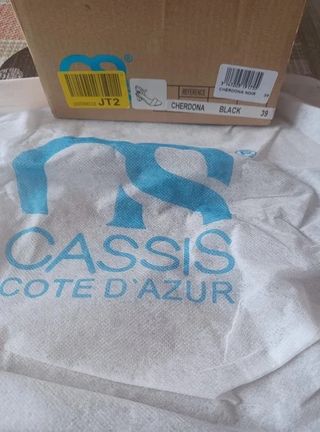 Sandali neri Cassis Cote D'Azur con tacco traspare