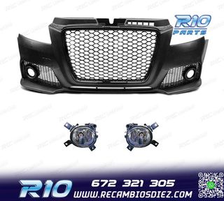 PARAGOLPES DELANTERO AUDI A3 8P 08-12 LOOK RS3 NEGRO CON FAR