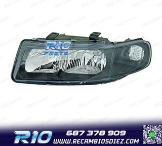 FARO IZQ SEAT LEON TOLEDO 99-05 FONDO NEGRO