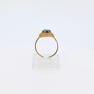 Anillo Oro con Esmeralda y Circonitas