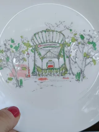 6 piattini con viste di Parigi