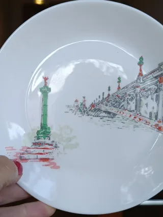 6 piattini con viste di Parigi