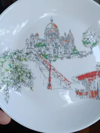 6 piattini con viste di Parigi