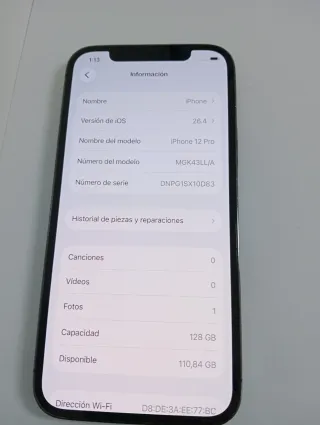 iPhone 12 Pro Azul batería 100%