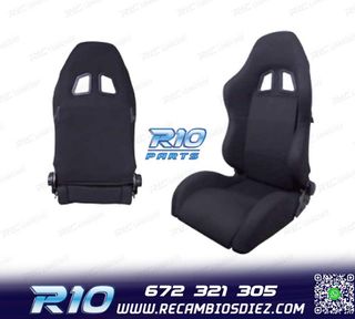 KIT ASIENTO DEPORTIVO SEMI BAQUET MONTECARLO TELA NEGRO