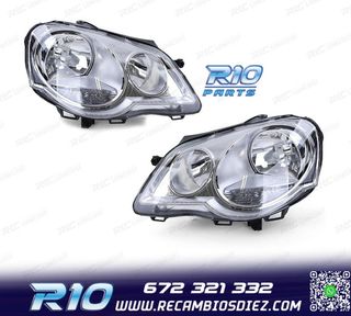 FAROS PARA VOLKSWAGEN VW POLO VI 05-09 CROMO