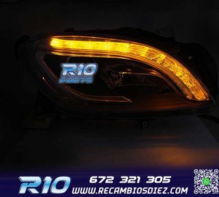 FAROS MERCEDES CLASE M W166 11-15 LED DINÁMICO NEGRO