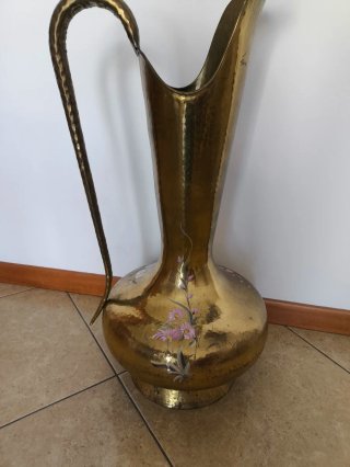 Anfora ottone decorata fiori