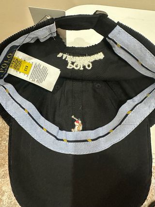 Berretto Polo Ralph Lauren in velluto a coste nero