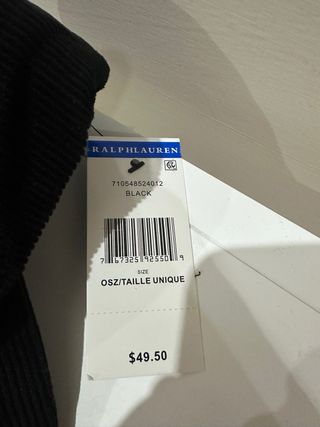 Berretto Polo Ralph Lauren in velluto a coste nero