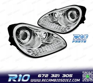 FAROS PARA PORSCHE CAYENNE 02-06 LUZ DIURNA XENON FONDO CRO