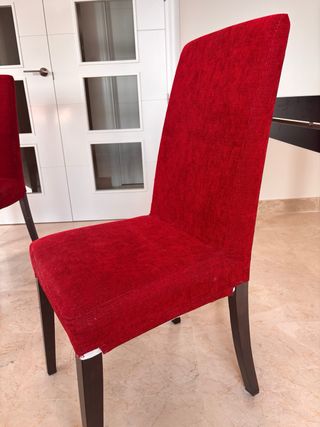 Juego de 4 sillas de comedor rojas
