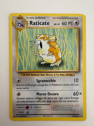 Pokémon Raticate 2016 XY Evoluzioni ITA