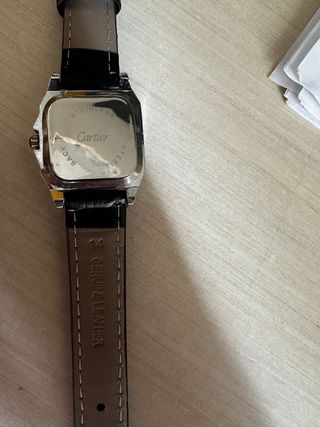 Orologio Stile Santos Quadrato Pelle Nera