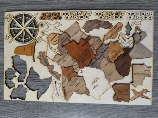 Mappamondo in legno fatto a mano