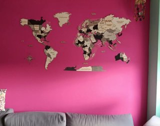 Mappamondo in legno fatto a mano