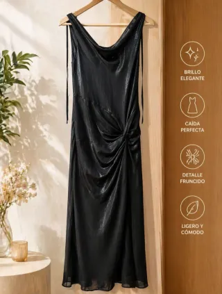 Vestido fiesta negro brillante