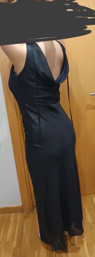 Vestido fiesta negro brillante