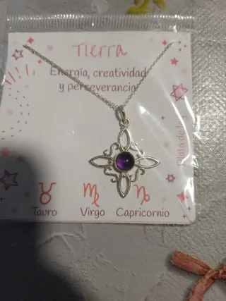 Collar Nudo de Bruja Amatista Plata
