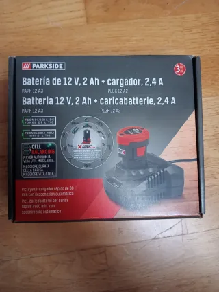 Cepillo recargable y Batería  12V 2Ah + Cargador