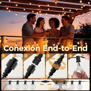 NUEVO - Cadena Luces Bombillas LED Exterior 10m