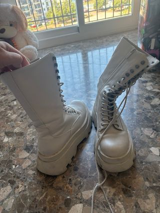 Botas Pull&Bear blancas plataforma