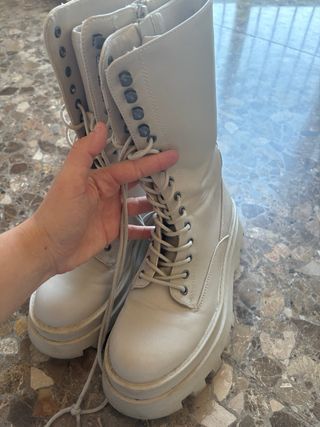 Botas Pull&Bear blancas plataforma